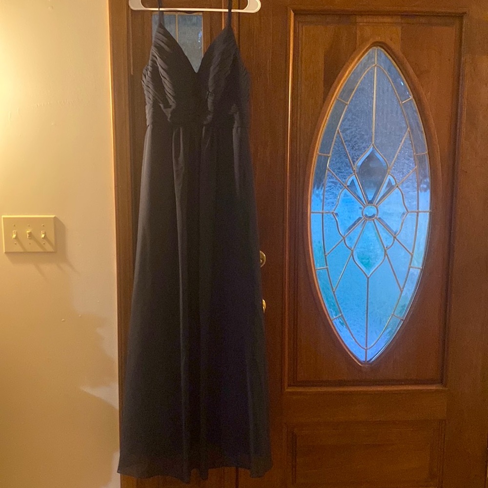 Dark navy blue bridesmaid dress